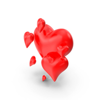 Glossy Valentine Hearts PNG & PSD Images