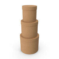 Three Round Cardboard Boxes PNG & PSD Images