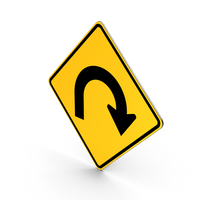 Hairpin Curve Road Sign PNG & PSD Images