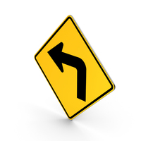 Traffic Turn Left Road Sign PNG & PSD Images