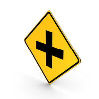 Cross Roads Road Sign PNG & PSD Images