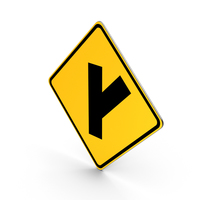 Side Road At An Acute Angle Road Sign PNG & PSD Images