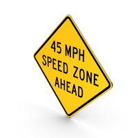 45 MPH Speed Zone Ahead Road Sign PNG & PSD Images