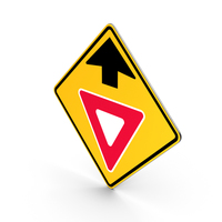 Yield Ahead Traffic Control Road Sign PNG & PSD Images