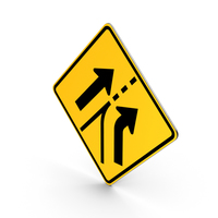 Added Lane From Entering Roadway Road Sign PNG & PSD Images