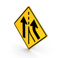 Added Lane Road Sign PNG & PSD Images