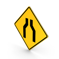 Road Sign Road Narrows PNG & PSD Images