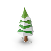Low Poly Tree Winter PNG & PSD Images