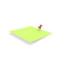 Sticky Notes and Push Pin Green PNG & PSD Images