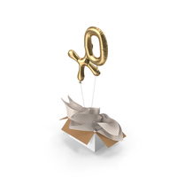 Gold XO Balloons Surprise Box PNG & PSD Images