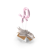 Rose Gold XO Balloons Surprise Box PNG & PSD Images