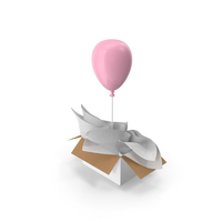 Pink Balloon Surprise Box PNG & PSD Images