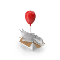 Red Balloon Gift Box PNG & PSD Images