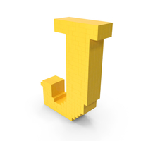 Stylized Cartoon Voxel Pixel Art Letter J PNG & PSD Images