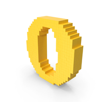 Stylized Cartoon Voxel Pixel art letter O PNG & PSD Images