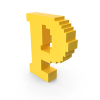 Stylized Cartoon Voxel Pixel Art Letter P PNG & PSD Images