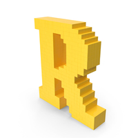 Stylized Cartoon Voxel Pixel Art Letter R PNG & PSD Images