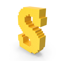 Stylized Cartoon Voxel Pixel Art Letter S PNG & PSD Images