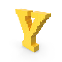 Stylized Cartoon Voxel Pixel Art Letter Y PNG & PSD Images