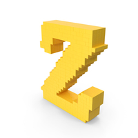Stylized Cartoon Voxel Pixel Art Letter Z PNG & PSD Images