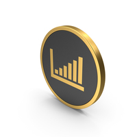 Bar Graph Gold Icon PNG & PSD Images