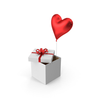 Red Heart Balloon Box PNG & PSD Images