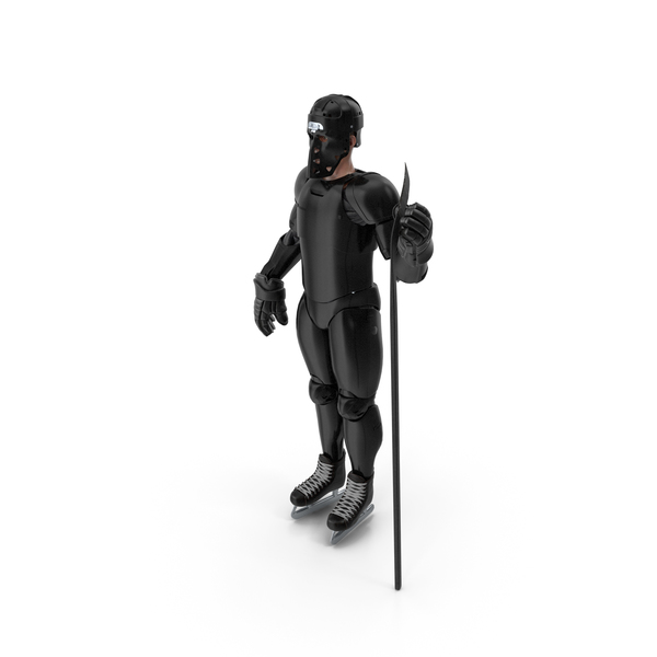 Humanoid Hockey Player With Stick Black PNG & PSD Images
