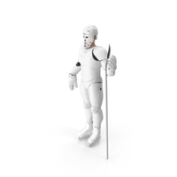 Humanoid Hockey Player With Stick White PNG & PSD Images
