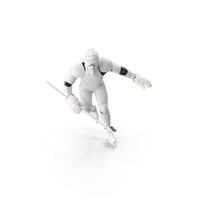 Humanoid Hockey Player With Stick Pose White PNG & PSD Images