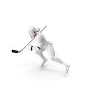 Humanoid Hockey Player With Stick Pose White PNG & PSD Images
