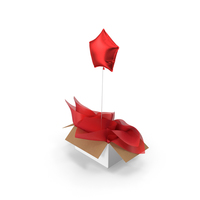 Red Star Balloon Surprise Box PNG & PSD Images