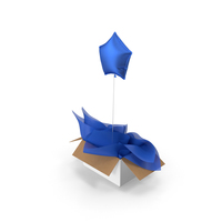 Blue Star Balloon Surprise Box PNG & PSD Images