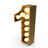 Marquee Sign Number 1 PNG & PSD Images