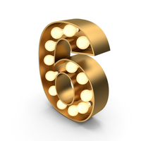 Marquee Sign Number 6 PNG & PSD Images
