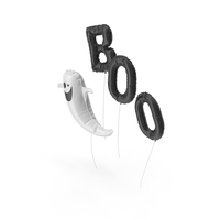 Halloween Ghost and Black Boo Balloons PNG & PSD Images