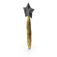 Black Star Balloon with Gold Tassel Garland PNG & PSD Images