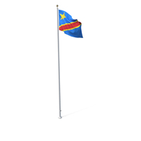 Flag On Pole Democratic Republic Of The Congo PNG & PSD Images