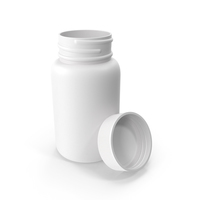 Plastic Bottle Pharma Round 60ml Cap Resting on Bottle PNG & PSD Images
