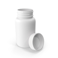 Plastic Bottle Pharma Round 75ml Cap Resting on Bottle PNG & PSD Images