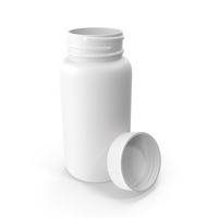 Plastic Bottle Pharma Round 120ml Open PNG & PSD Images