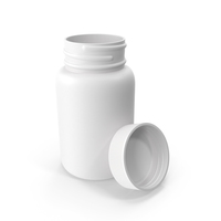 Plastic Bottle Pharma Round 200ml Cap Resting on Bottle PNG & PSD Images