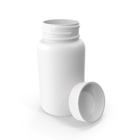 Plastic Bottle Pharma Round 500ml Cap Resting on Bottle PNG & PSD Images