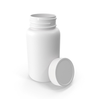 Plastic Bottle Pharma Round 500ml Open PNG & PSD Images