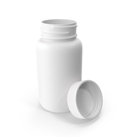 Plastic Bottle Pharma Round 625ml Cap Resting on Bottle PNG & PSD Images