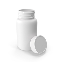 Plastic Bottle Pharma Round 750ml Cap Resting on Bottle Facing in PNG & PSD Images