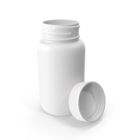 Plastic Bottle Pharma Round 950ml Cap Resting on Bottle PNG & PSD Images