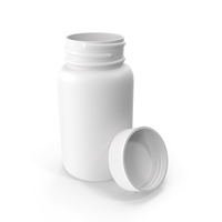 Plastic Bottle Pharma Round 750ml Cap Resting on Bottle PNG & PSD Images