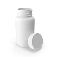 Plastic Bottle Pharma Round 950ml Cap Resting on Bottle Facing in PNG & PSD Images
