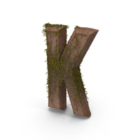 Ancient Stone With Ivy Letter K PNG & PSD Images