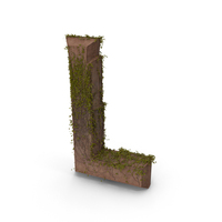 Ancient Stone With Ivy Letter L PNG & PSD Images